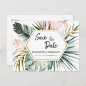 熱帯葉のジオメトリフレームの保存 ポストカード (正面/裏面)