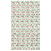 熱帯葉のハイビスカスの花柄の水彩画 テーブルクロス (正面)