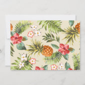 熱帯葉のパイナップルの結婚式 セーブザデート (裏面)