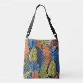 熱帯葉のフローラ、シームレスなパターン。 クロスボディバッグ (裏面)