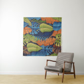 熱帯葉のフローラ、シームレスなパターン。 タペストリー (インサイチュ(横))