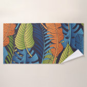 熱帯葉のフローラ、シームレスなパターン。 バスタオル (バスタオル)