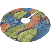 熱帯葉のフローラ、シームレスなパターン。 ブラッシュドポリエステルツリースカート (アングル)