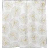 熱帯葉のホワイトゴールドデザイナーシャワー・カーテン シャワーカーテン (正面)