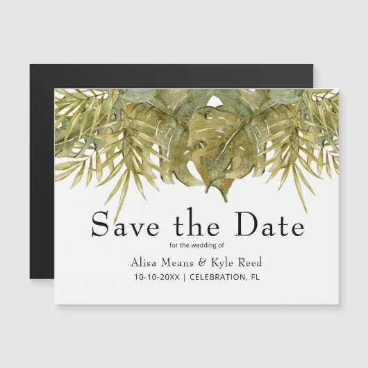 熱帯葉のマグネットを保存 (正面/裏面)