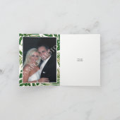 熱帯葉のモダンな結婚式の結婚式は感謝していしています サンキューカード (内部)