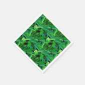 熱帯葉のヤシの木の スタンダードカクテルナプキン (角)