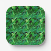 熱帯葉のヤシの木の ペーパープレート (正面)