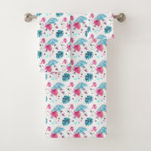 熱帯葉の三角形パターン バスタオルセット (インサイチュ)