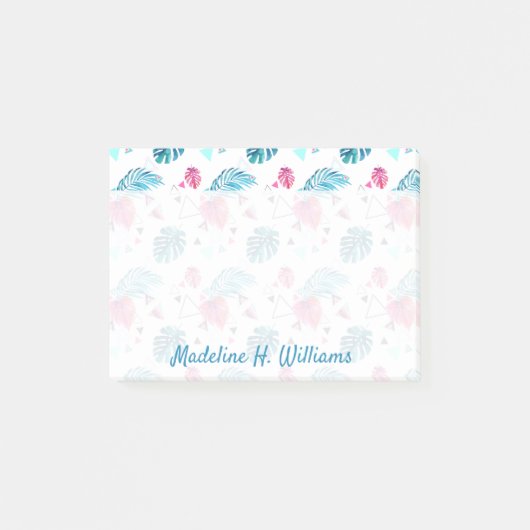 熱帯葉の三角形パターン ポストイット (正面)