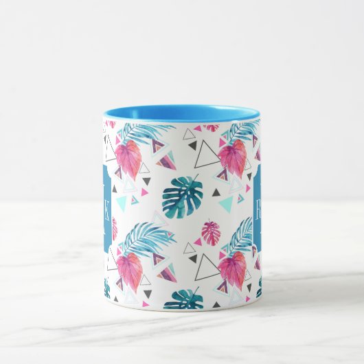 熱帯葉の三角形パターン マグカップ (中央)