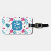 熱帯葉の三角形パターン ラゲッジタグ (正面横)