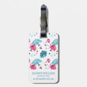 熱帯葉の三角形パターン ラゲッジタグ (裏面縦)