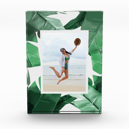 熱帯葉の写真のブロックフレーム フォトブロック (正面)