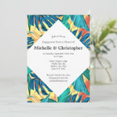 熱帯葉の夏島アロハカラフルレモン 招待状 (スタンド正面)