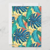 熱帯葉の夏島アロハカラフルレモン 招待状 (裏面)