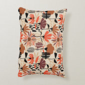 熱帯葉の手描きの継ぎ目のない模様。牡丹 アクセントクッション (裏面(縦))