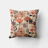 熱帯葉の手描きの継ぎ目のない模様。牡丹 クッション (裏面)