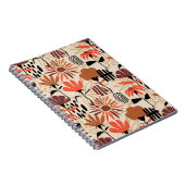 熱帯葉の手描きの継ぎ目のない模様。牡丹 ノートブック (右側)