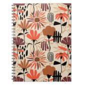 熱帯葉の手描きの継ぎ目のない模様。牡丹 ノートブック (正面)