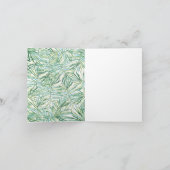 熱帯葉の水彩画は感謝していしています サンキューカード (内部)