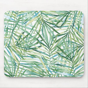 熱帯葉の水彩画 マウスパッド