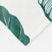 熱帯葉の水色継ぎ目なし模様(m) フリースブランケット (角)