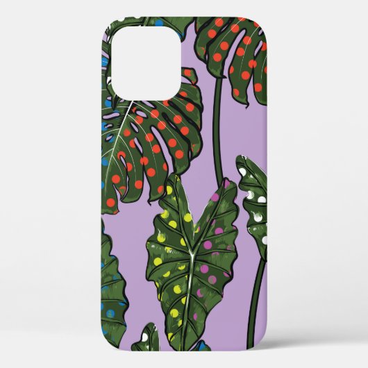 熱帯葉の継ぎ目のないパターンポップ・アートのカラフルa Case-Mate iPhoneケース (裏面)