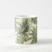 熱帯葉の継ぎ目のない模様 コーヒーマグカップ (中央)