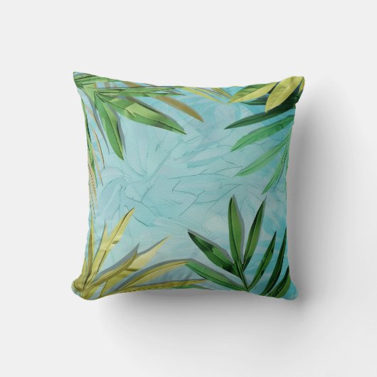 熱帯葉の背景 クッション (正面)