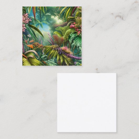 熱帯葉の花々が有名 スクエア名刺 (正面/裏面)