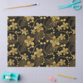 熱帯葉の花と継ぎ目のないパターン 薄葉紙 (クラフト)