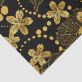 熱帯葉の花と継ぎ目のないパターン 薄葉紙 (詳細)