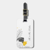 熱帯葉の花と花 ラゲッジタグ (正面縦)