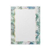 熱帯葉の花と蘭の花のデザイン ノートパッド (回転)