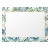 熱帯葉の花と蘭の花のデザイン ノートパッド (正面)