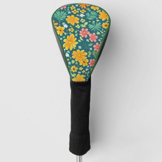 熱帯葉の花のパターン ゴルフヘッドカバー