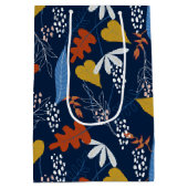 熱帯葉の花のパターン ミディアムペーパーバッグ (裏面)