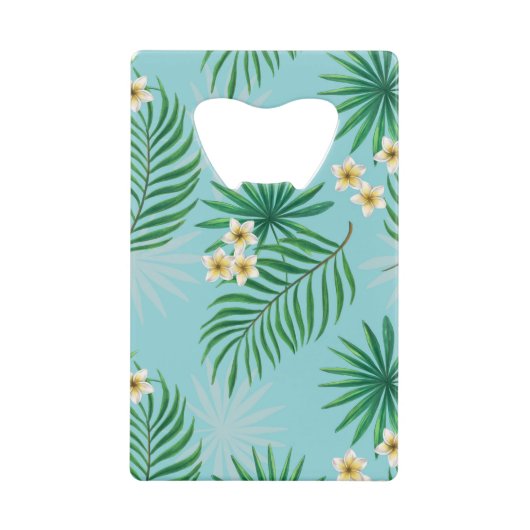 熱帯葉の花 クレジットカード栓抜き (正面)