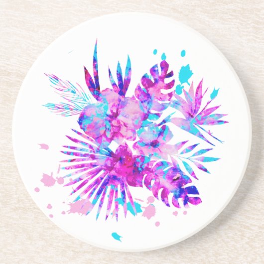 熱帯葉の花 コースター (正面)