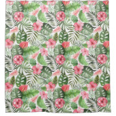 熱帯葉の花 シャワーカーテン (正面)