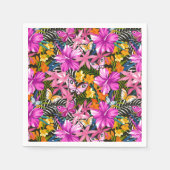 熱帯葉の花 スタンダードカクテルナプキン (正面)