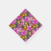 熱帯葉の花 スタンダードカクテルナプキン (角)