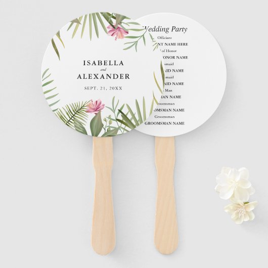 熱帯葉の花 ハンドファン (正面&裏面)