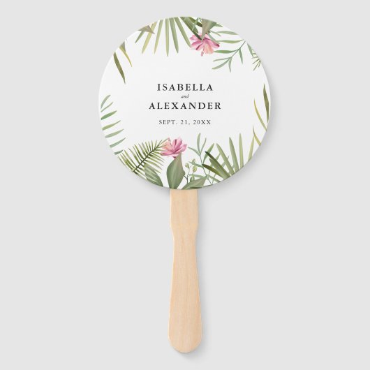 熱帯葉の花 ハンドファン (正面)