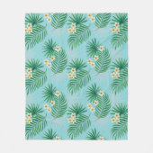 熱帯葉の花 フリースブランケット (正面)