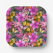 熱帯葉の花 ペーパープレート (正面)