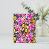 熱帯葉の花 ポストカード (スタンド正面)