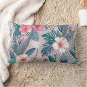 熱帯葉の花 ランバークッション (ブランケット)