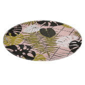 熱帯葉の花、手のパタ色彩の鮮やかーン。 カッティングボード (角)